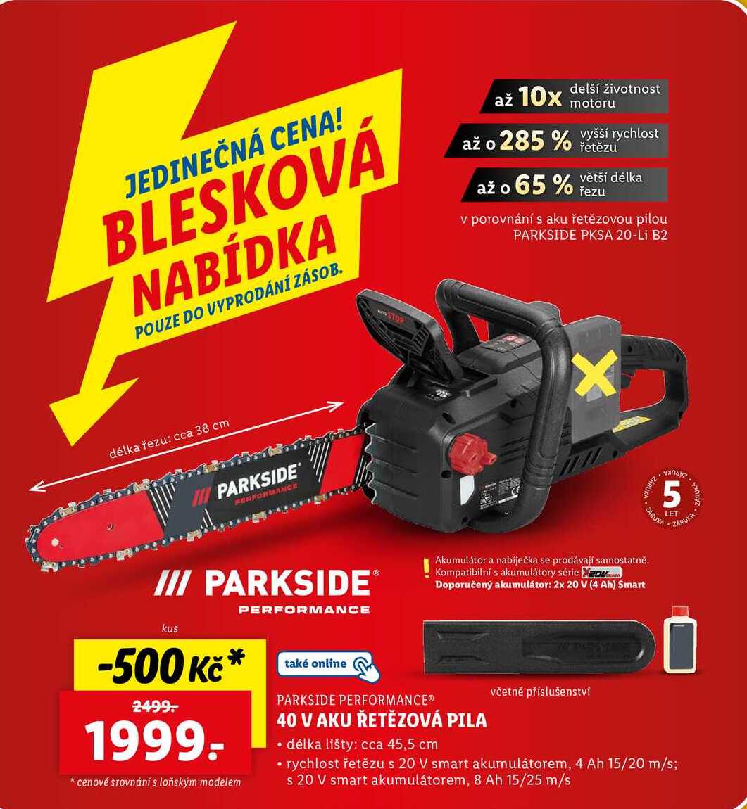40 V AKU ŘETĚZOVÁ PILA