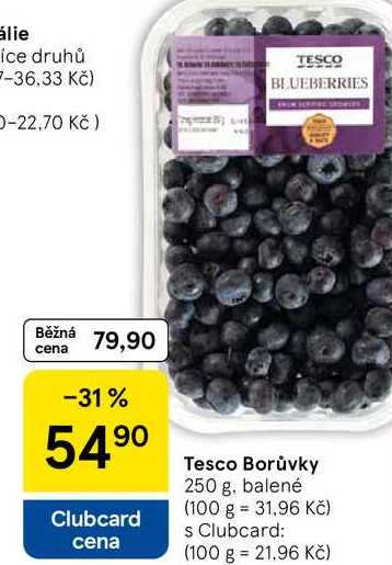 Tesco Borůvky, 250 g, balené 