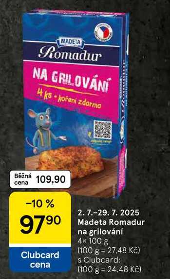 Madeta Romadur na grilování, 4× 100 g  