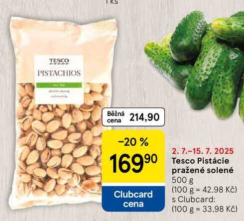 Tesco Pistácie pražené solené, 500 g 