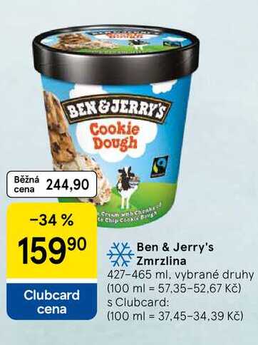 Ben & Jerry's Zmrzlina, 427-465 ml, vybrané druhy  