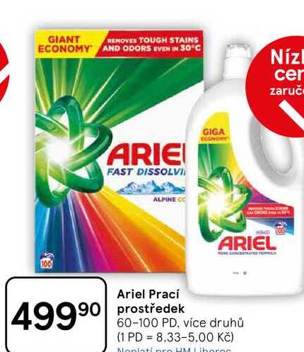 Ariel Prací prostředek, 60-100 PD, více druhů  