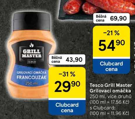 Tesco Grill Master Grilovací omáčka, 250 ml, více druhů 