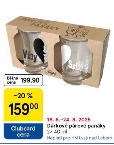 Dárkové párové panáky, 2x 40 ml  