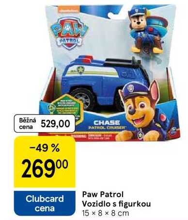 Paw Patrol Vozidlo s figurkou, 15 x 8 x 8 cm 