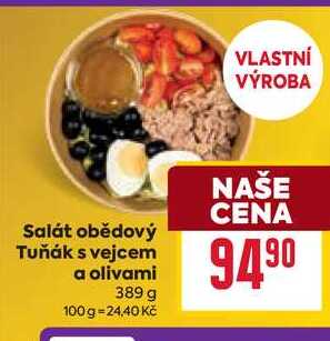 Salát obědový Tuňák s vejcem a olivami 389 g 