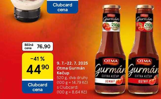 Otma Gurmán Kečup, 520 g, dva druhy  