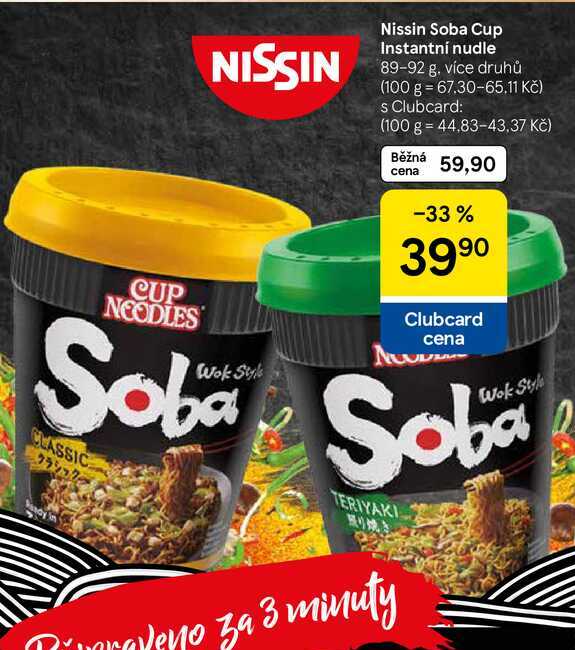 Nissin Soba Cup Instantní nudle, 89-92 g 