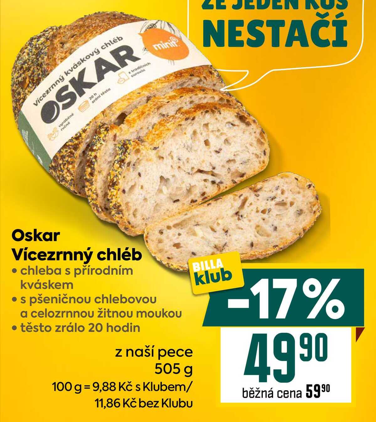 Vícezrnný kváskový chléb OSKAR 500 g