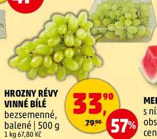HROZNY RÉVY VINNÉ BÍLÉ bezsemenné, balené, 500 g