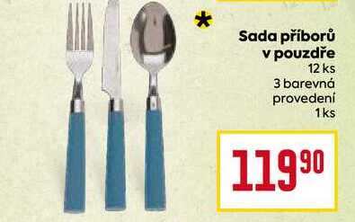 Sada příborů v pouzdře 12 ks 3 barevná provedení 1ks 