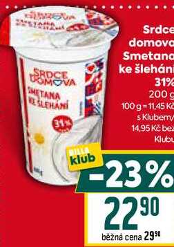 Srdce domova Smetana ke šleháni 200 g