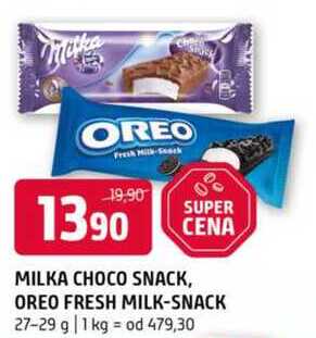 Milka choco snack oreo fresh milk snack 27-29g