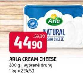 Arla cream cheese 200 g vybrané druhy 