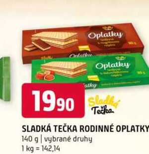 Sladká tečka rodinné oplatky 140 g vybrané druhy