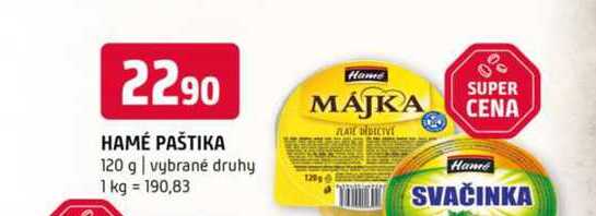 Hamé Paštika 120g, vybrané druhy