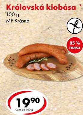 Královská klobása, 100 g