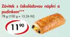 Závitek s čokoládovou náplní a pudinkem, 78 g