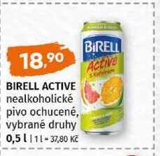 BIRELL ACTIVE nealkoholické pivo ochucené, vybrané druhy 0,5l