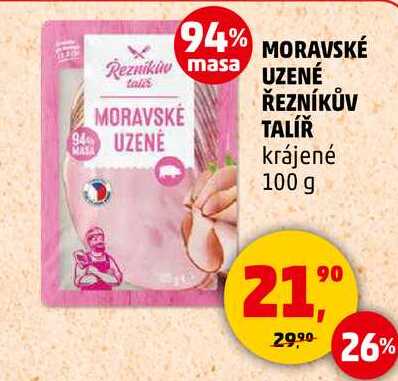 MORAVSKÉ UZENE ŘEZNÍKŮV TALÍŘ krájené, 100 g 