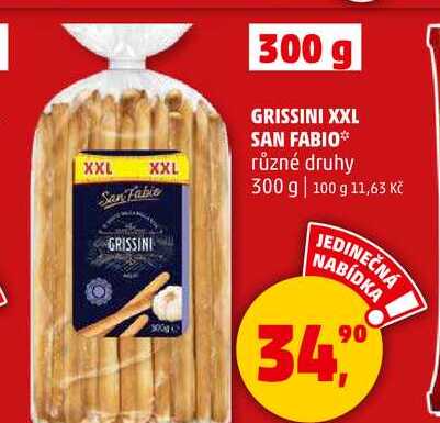 GRISSINI XXL SAN FABIO různé druhy, 300 g 