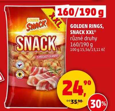 GOLDEN RINGS, SNACK XXL různé druhy, 160/190 g 