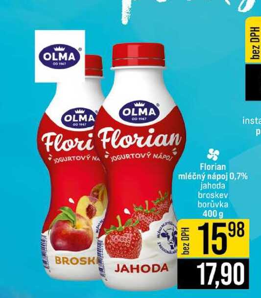 Florian mléčný nápoj jahoda broskev borůvka 400 g