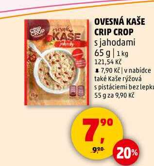 OVESNÁ KAŠE CRIP CROP s jahodami, 65 g  
