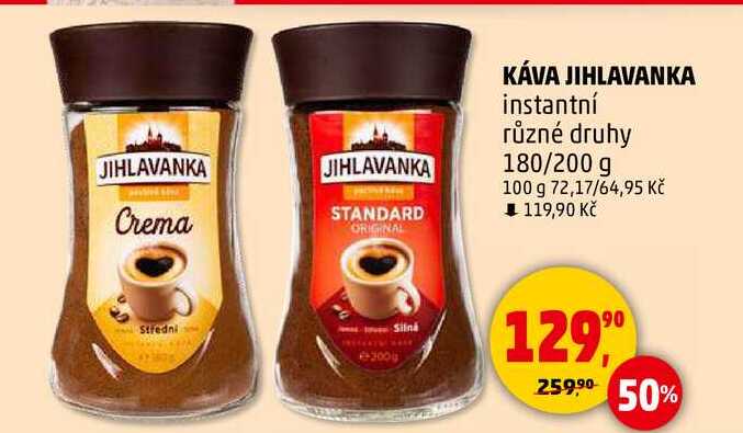 JIHLAVANKA instantní různé druhy, 180/200 g 