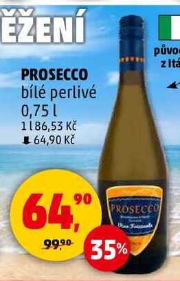 PROSECCO bílé perlivé, 0,75 l