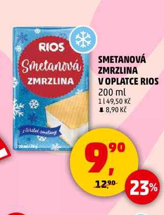 SMETANOVÁ ZMRZLINA V OPLATCE RIOS, 200 ml 