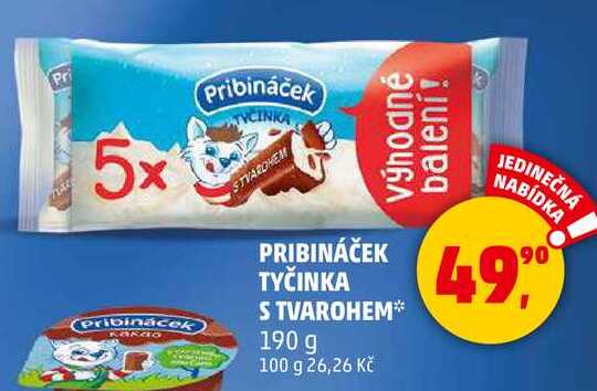 PRIBINÁČEK TYČINKA S TVAROHEM, 190 g 