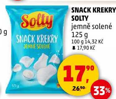 SNACK KREKRY SOLTY jemně solené, 125 g 