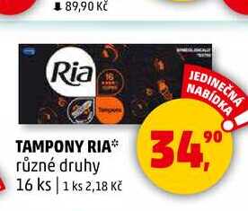 TAMPONY RIA různé druhy, 16 ks
