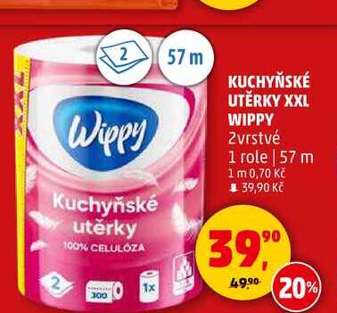 KUCHYŇSKÉ UTĚRKY XXL WIPPY, 2vrstvé, 1 role 