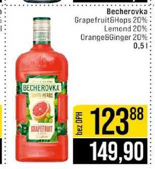 Becherovka Grapefruit&Hops 20% Lemond 20% Orange&Ginger 20% 0,5l