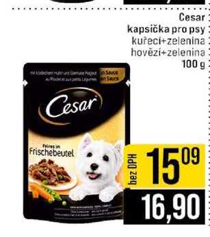 Cesar kapsička pro psy kuřecí+zelenina hovězí+zelenina 100 g 