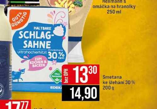 Smetana ke šlehání 30% 200 g 