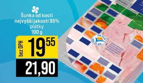 Šunka od kosti nejvyšší jakosti 95% plátky 100 g 