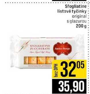 Sfogliatine listové tyčinky original s glazurou 200 g 