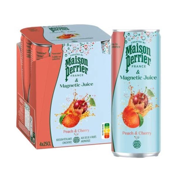 Perrier Juice Peach & Cherry, multipack 4x0,25l