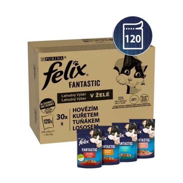 Felix Fantastic Multipack hovězí/kuře/tuňák/losos, 120x 85g