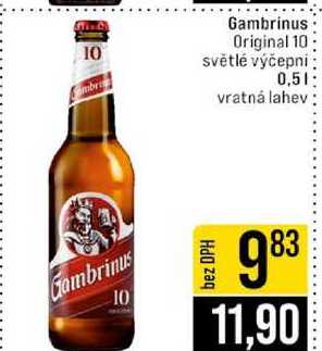 Gambrinus Original 10 světlé výčepni 0,5l