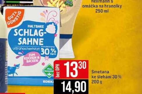 Smetana ke šlehání 30% 200 g 