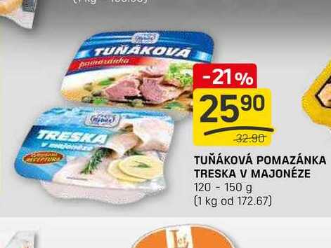 TUŇÁKOVÁ POMAZÁNKA TRESKA V MAJONÉZE 120-150 g