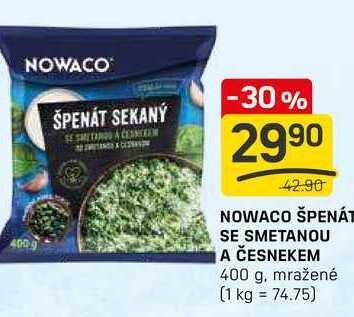 NOWACO ŠPENÁT SE SMETANOU A ČESNEKEM 400 g