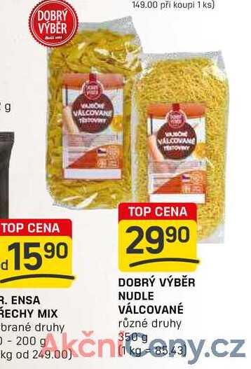 DOBRÝ VÝBĚR NUDLE VÁLCOVANÉ různé druhy 350g