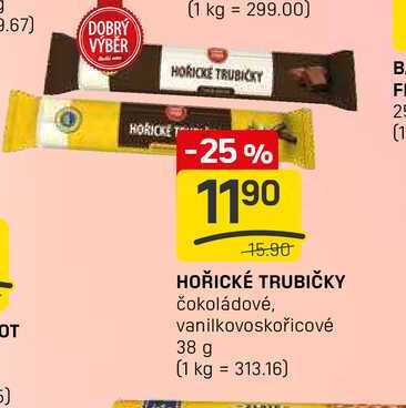 HOŘICKÉ TRUBIČKY čokoládové, vanilkovoskořicové 38 g