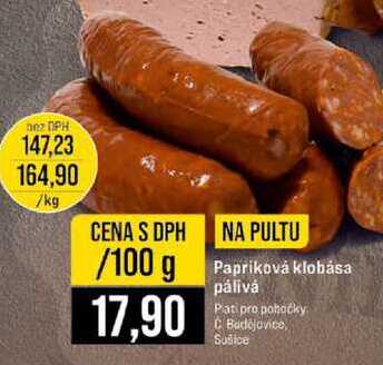 Papriková klobása pálivá 100g