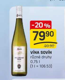 VÍNA SOVÍN různé druhy 0,75l